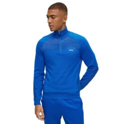 Hugo Boss Windtop Zandi S22 MENS LS SMALL DARK BLUE -Elite Golf Shop 406877 MediumBlue Hugo Boss Zandi Midlayer 2