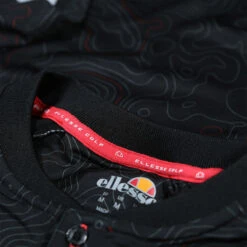 Ellesse Polo Mikia Print W22 MENS SS SMALL BLACK -Elite Golf Shop 407050 black 3