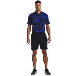 Under Armour UA Polo Iso Chill ChargeCamW22 MENS SS SMALL BLK/GRY/B -Elite Golf Shop 407574 BauhausBlue Black Under Armour Mens Iso Chill Charged Camo Golf Polo Shirt 4