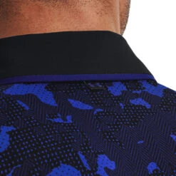 Under Armour UA Polo Iso Chill ChargeCamW22 MENS SS SMALL BLK/GRY/B -Elite Golf Shop 407574 BauhausBlue Black Under Armour Mens Iso Chill Charged Camo Golf Polo Shirt 5