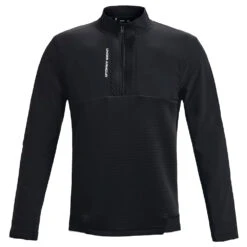 Under Armour UA Windtop Storm Daytona W22 MENS HZ L SMALL BLACKBLAC -Elite Golf Shop 407931 Black Black Under Armour Mens Storm Daytona Zip Midlayer 3