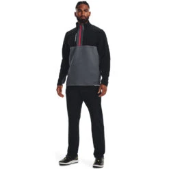 Under Armour UA Windtop Storm Daytona W22 MENS HZ L SMALL GREYBLACK -Elite Golf Shop 407931 Grey Black Under Armour Mens Storm Daytona Zip Midlayer 4