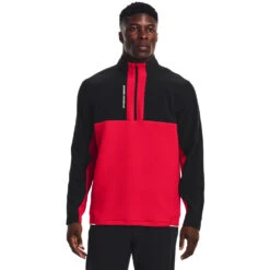 Under Armour UA Windtop Storm Daytona W22 MENS HZ L SMALL GREYBLACK -Elite Golf Shop 407931 Red Black Under Armour Mens Storm Daytona Zip Midlayer 1