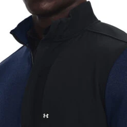 Under Armour UA Sweaterfleece Storm W22 MENS LS SMALL BLKWHITE -Elite Golf Shop 408051 Academy White Under Armour Mens Storm SweaterFleece Zip Midlayer 3