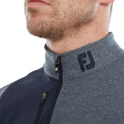 FootJoy FJ Windtop Heather Chill W22 MENS LS SMALL HEATHCHAR -Elite Golf Shop 408467 Navy FootJoy Mens Heather Chill Out XP Midlayer 5