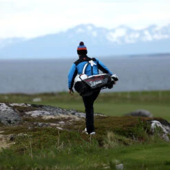 FootJoy FJ Windtop Hydroknit W22 MENS HZ L SMALL BLKSAPPH -Elite Golf Shop 408494 Black Sapphire FootJoy Mens Hydroknit Waterproof Half Zip Golf Jacket 6