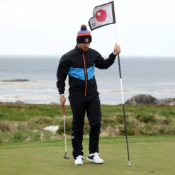 FootJoy FJ Jacket Hydrolite W22 MENS LS SMALL BLKSAPPH -Elite Golf Shop 408500 Black Sapphire FootJoy Mens HydroLite Waterproof Golf Jacket 6