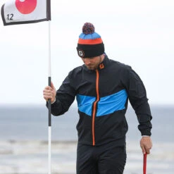 FootJoy FJ Jacket Hydrolite W22 MENS LS SMALL BLKSAPPH -Elite Golf Shop 408500 Black Sapphire FootJoy Mens HydroLite Waterproof Golf Jacket 7