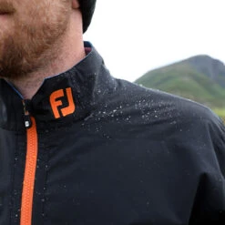 FootJoy FJ Jacket Hydrolite W22 MENS LS SMALL BLKSAPPH -Elite Golf Shop 408500 Black Sapphire FootJoy Mens HydroLite Waterproof Golf Jacket 8