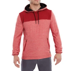 FootJoy FJ Hoodie Thermal W22 MENS LS SMALL NAVY RED -Elite Golf Shop 408557 Red Black FootJoy Mens Thermal Golf Hoodie 3