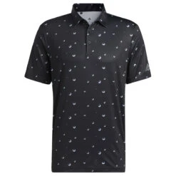 Adidas Golf Adidas Polo All Over Print W22 MENS SS SMALL BLACK -Elite Golf Shop 408649 Black adidas Golf Mens Ultimate365 All Over Print Polo Shirt 1
