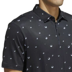 Adidas Golf Adidas Polo All Over Print W22 MENS SS SMALL BLACK -Elite Golf Shop 408649 Black adidas Golf Mens Ultimate365 All Over Print Polo Shirt 3a