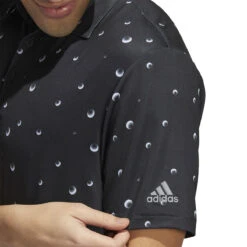 Adidas Golf Adidas Polo All Over Print W22 MENS SS SMALL BLACK -Elite Golf Shop 408649 Black adidas Golf Mens Ultimate365 All Over Print Polo Shirt 4