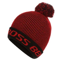 Benross Hat Bobble Knit StrW22 KIDS HAT ONE SIZE REDBLACK