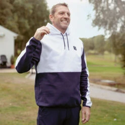 Stromberg Hoody LS AugustaW22 MENS LS SMALL NAVYWHITE -Elite Golf Shop 410138 Navy White Stromberg Lee Sharpe Augusta Hoody 5