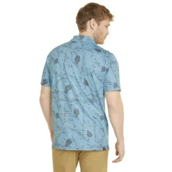 PUMA Golf Puma Polo Cloudspun FrequenW22 MENS SS SMALL WHTHGHRIS -Elite Golf Shop 410725 DustyAqua QuietShade PUMA Golf Mens CLOUDSPUN Frequency Polo Shirt 4