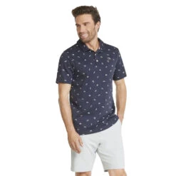 PUMA Golf Puma Polo Dancing UmbrellasW22 MENS SS SMALL PNKLAV -Elite Golf Shop 410783 NavyBlaze HighRise PUMA Golf Mens Armold Palmer CLOUDSPUN Dancing Umbrellas Polo Shirt 4