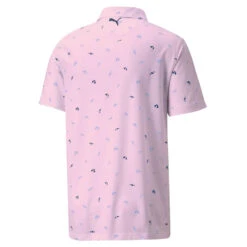 PUMA Golf Puma Polo Dancing UmbrellasW22 MENS SS SMALL PNKLAV -Elite Golf Shop 410783 Pink Lavender PUMA Golf Mens Armold Palmer CLOUDSPUN Dancing Umbrellas Polo Shirt 2