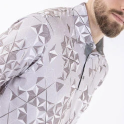 Galvin Green GGreen Polo Makai W22 MENS SS SMALL GRYSHARKW -Elite Golf Shop 411020 CoolGrey Sharkskin White Galvin Green Mens Makai Polo Shirt 3