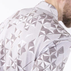 Galvin Green GGreen Polo Makai W22 MENS SS SMALL GRYSHARKW -Elite Golf Shop 411020 CoolGrey Sharkskin White Galvin Green Mens Makai Polo Shirt 4