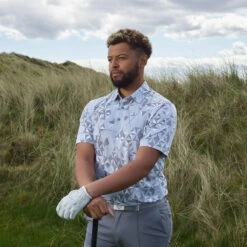 Galvin Green GGreen Polo Makai W22 MENS SS SMALL GRYSHARKW -Elite Golf Shop 411020 CoolGrey Sharkskin White Galvin Green Mens Makai Polo Shirt 5