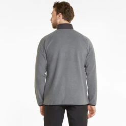 PUMA Golf Puma Windtop Sherpa W22 MENS LS SMALL QTESHDBLK -Elite Golf Shop 411075 QuietShade Black PUMA Golf Mens Sherpa Zip Midlayer 4