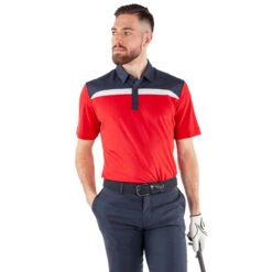 Galvin Green GGreen Polo Mapping W22 MENS SS SMALL GRYNVYWHT -Elite Golf Shop 411207 Red Navy White Galvin Green Mens Mapping Polo Shirt 3
