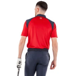 Galvin Green GGreen Polo Mapping W22 MENS SS SMALL GRYNVYWHT -Elite Golf Shop 411207 Red Navy White Galvin Green Mens Mapping Polo Shirt 4