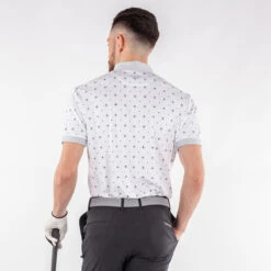 Galvin Green GGreen Polo Marlow W22 MENS SS SMALL WHT/GREY -Elite Golf Shop 411218 White CoolGrey Galvin Green Mens Marlow Polo Shirt 4