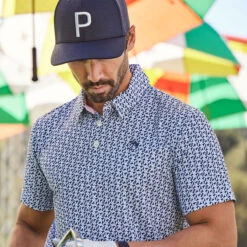 PUMA Golf Puma Polo APMattr SixtyTwo S23 MENS SS SMALL NVYBLAZER -Elite Golf Shop 412465 NavyBlazer PUMA Mens Arnold Palmer MATTR Sixty Two Golf Polo Shirt 4