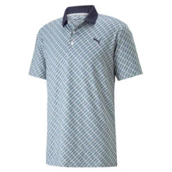 PUMA Golf Puma Polo Mattr Pineapples S23 MENS SS SMALL NVYBLAZER -Elite Golf Shop 412591 NavyBlazer PUMA Mens MATTR Pineapples Golf Polo Shirt 1