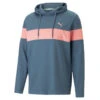 PUMA Golf Puma Hoodie Mattr ColourBlkS23 MENS LS SMALL NVYBLZWHT -Elite Golf Shop 412647 EveningSky FlamingoPink PUMA Mens MATTR Colourblock Golf Hoodie 1