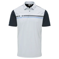 Ping Polo Morten S23 MENS SS SMALL LILAC -Elite Golf Shop 412884 PearlGrey Navy PING Mens Morten Golf Polo Shirt 1