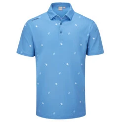 Ping Polo Two Tone S23 MENS SS SMALL BLUE -Elite Golf Shop 413056 Danube InfinityBlue PING Mens Two Tone Golf Polo Shirt 1