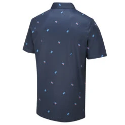 Ping Polo Two Tone S23 MENS SS SMALL BLUE -Elite Golf Shop 413056 Navy Poppy PING Mens Two Tone Golf Polo Shirt 2