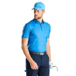 Ping Polo Two Tone S23 MENS SS SMALL BLUE -Elite Golf Shop 413056 blue model 1