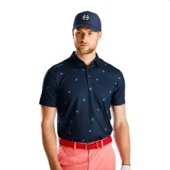 Ping Polo Two Tone S23 MENS SS SMALL BLUE -Elite Golf Shop 413056 navy model 3