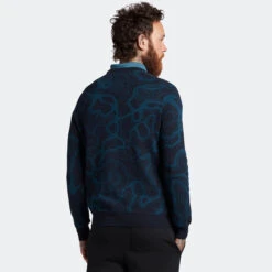 Lyle & Scott Lyle Scott Windtop Contour W22 MENS LS SMALL DKNVYPET -Elite Golf Shop 413513 DarkNavy Petrol LyleScott Mens Contour Sweater 2