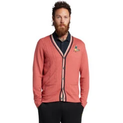 Lyle & Scott Lyle Scott Cardigan Gregor W22 MENS LS SMALL DARKNAVY -Elite Golf Shop 413546 Shrimp LyleScott Mens The Gregor Cardigan 1