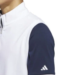 Adidas Golf Adidas Vest Elevated S23 MENS SL SMALL COLGNVY -Elite Golf Shop 414515 White adidas Golf Mens Elevated Quarter Zip Vest 4