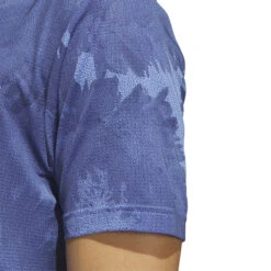 Adidas Golf Adidas Polo Flower Mesh S23 MENS SS SMALL WHITENAVY -Elite Golf Shop 414548 Blue Navy adidas Golf Mens Flower Mesh Golf Polo Shirt 4