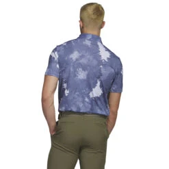 Adidas Golf Adidas Polo Flower Mesh S23 MENS SS SMALL WHITENAVY -Elite Golf Shop 414548 White Navy adidas Golf Mens Flower Mesh Golf Polo Shirt 3