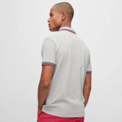 Hugo Boss Polo Paddy S23 MENS SS SMALL BLACK -Elite Golf Shop 414753 OpenGrey Hugo Boss Mens Paddy Golf Polo Shirt 2