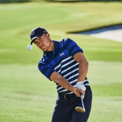 Under Armour UA Polo Playoff 3 0 Stripe S23 MENS SS SMALL NVYBLUWHT -Elite Golf Shop 416064 Navy Blue White Under Armour Mens Playoff Stripe Golf Polo Shirt 7