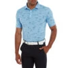 FootJoy FJ Polo Tropic Golf Print S23 MENS SS SMALL TRUBLUNVY -Elite Golf Shop 416344 TrueBlue Navy FootJoy Mens Tropic Golf Print Polo Shirt 1