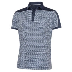 Galvin Green GGreen Polo Millard V8 S23 MENS SS SMALL GRYSHARKW -Elite Golf Shop 418159 Navy White Galvin Green Mens Millard Golf Polo Shirt 1
