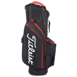 Titleist 14 Cart Bag BLACK BLACK RED -Elite Golf Shop 418254 Black Black Red Titleist 14 Golf Cart Bag 2