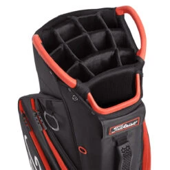 Titleist 14 Cart Bag BLACK BLACK RED -Elite Golf Shop 418254 Black Black Red Titleist 14 Golf Cart Bag 4