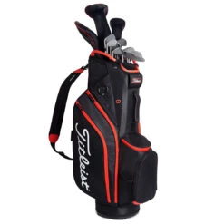 Titleist 14 Cart Bag BLACK BLACK RED -Elite Golf Shop 418254 Black Black Red Titleist 14 Golf Cart Bag 6